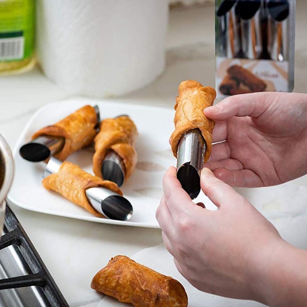 Danish Pancake Pan - Metal 6-delige set Deense cannoli vormen,