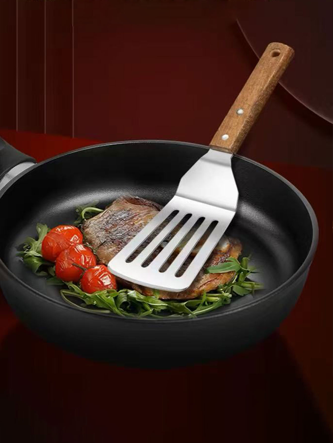 Okonomiyaki Spatula - Teppanyaki-spatel, roestvrijstalen frituurspatel, speciale spatel voor