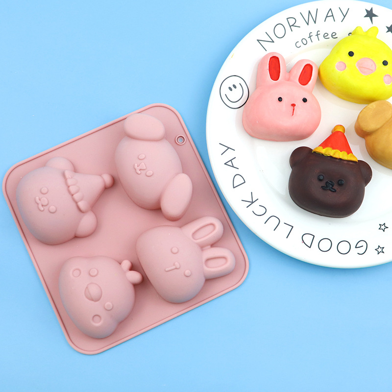 Bunny Cake Mold - Groothandel 4-delige siliconen cakevorm met dierenmotief