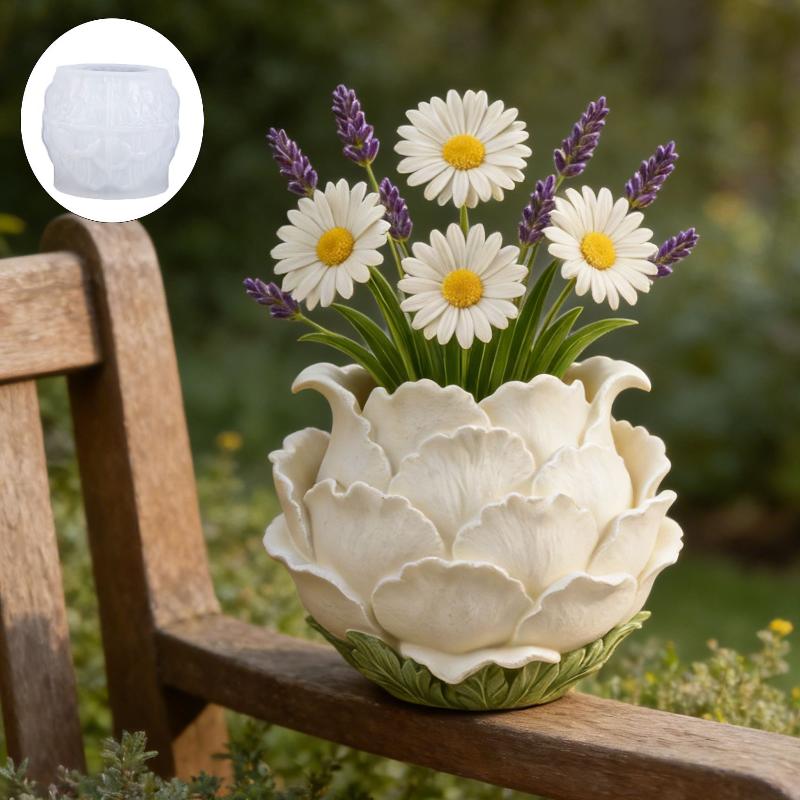 Potsticker Mold - 3D handgemaakte pioenroos bloempot siliconen mal
