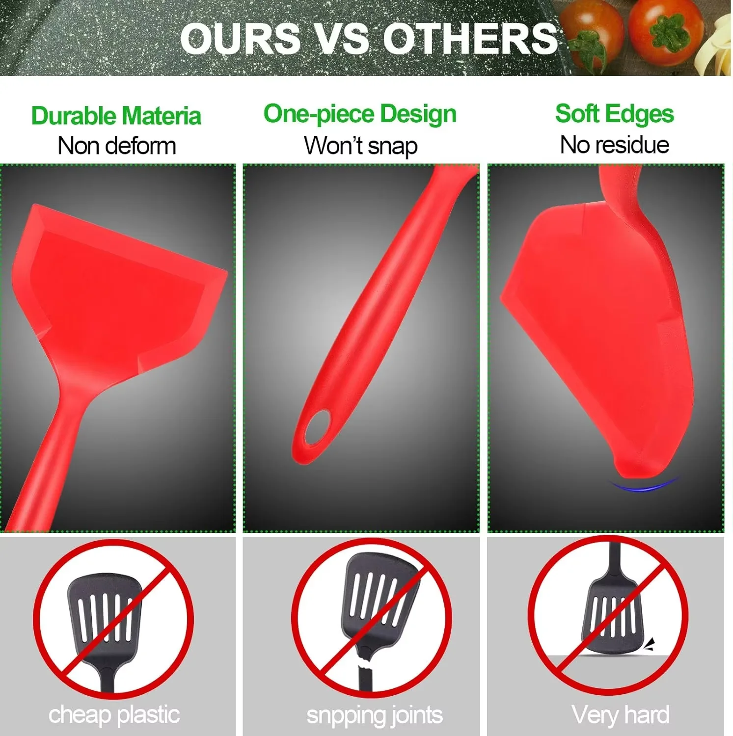 Anti-aanbakpanspatel, silicone - Okonomiyaki Spatula recensie en prijs
