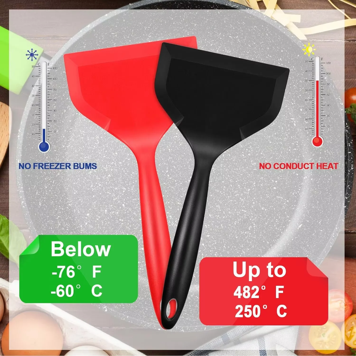 Anti-aanbakpanspatel, silicone - Okonomiyaki Spatula recensie en prijs